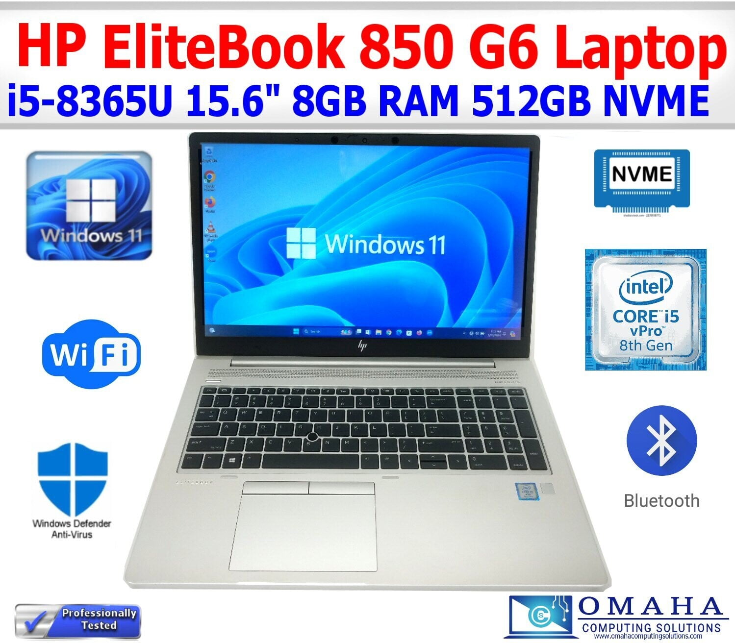 An Omaha refurbish laptop which is the HP Ellitebook 850 G6.