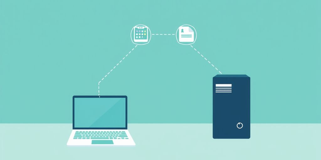 Illustrative image of remote desktop access between devices.