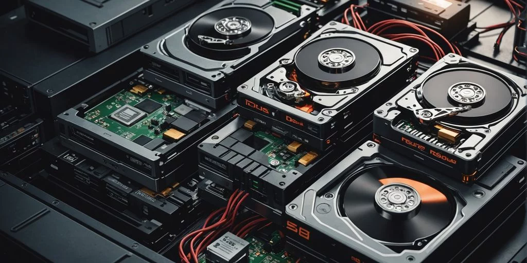 RAID controller with multiple hard drives for data redundancy